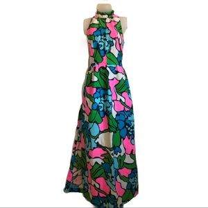60s 70s Retro Vintage Psychedelic  Maxi Dress